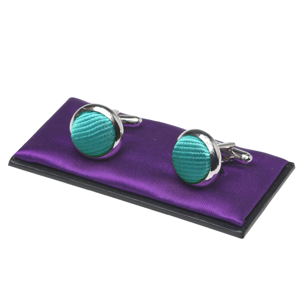 Boutons de manchette homme turquoise foncé (1)