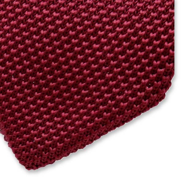 Cravate tricot Rouge Bordeaux (2)