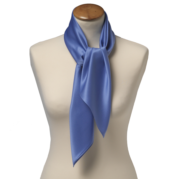 Foulard polyester bleu - carré (2)