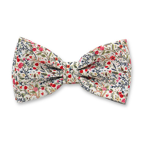 Noeud Papillon Floral Vert-Rouge (1)