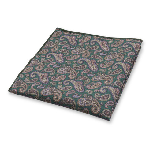 Pochette de costume Paisley Vert Foncé (1)