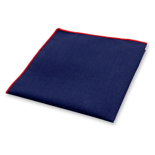 Pochette de costume bleu foncé - Détail Rouge (1)