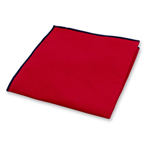 Pochette de costume rouge - Détail Bleu Foncé (1)