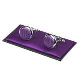 Boutons de manchette homme violet orchidée - Thumbnail 1