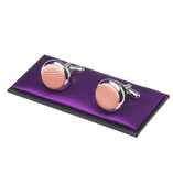 Boutons de manchette homme rose saumon - Thumbnail 1