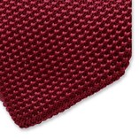 Cravate tricot Rouge Bordeaux - Thumbnail 2