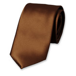 Cravate Cognac en satin polyester - Thumbnail 1