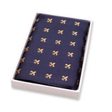 Pochette de Costume Bleu Foncé - Fleur de Lys - Thumbnail 1