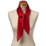 Foulard polyester rouge - carré - Thumbnail 2