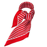 Foulard en soie rouge/ blanc rayé - Thumbnail 1