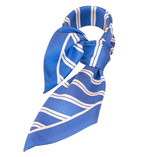 Foulard en soie bleu/ blanc rayé - Thumbnail 1