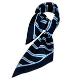 Foulard en soie bleu foncé/ bleu rayé - Thumbnail 1