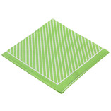 Foulard en soie vert pomme/ blanc rayé - Thumbnail 3