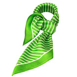 Foulard en soie vert pomme/ blanc rayé - Thumbnail 1