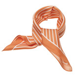 Foulard en soie orange/ blanc rayé - Thumbnail 3