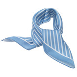 Foulard en soie bleu clair/ blanc rayé - Thumbnail 4