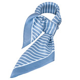 Foulard en soie bleu clair/ blanc rayé - Thumbnail 1