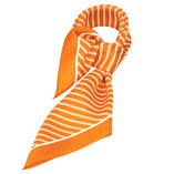 Foulard en soie orange/ blanc rayé - Thumbnail 1