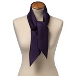 Foulard carré soie uni violet foncé - Thumbnail 2