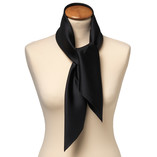 Foulard carré soie uni noir - Thumbnail 2