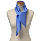 Foulard carré soie uni bleu - Thumbnail 2