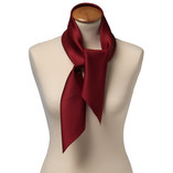 Foulard carré soie uni bordeaux - Thumbnail 2