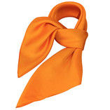 Foulard carré soie uni orange - Thumbnail 1