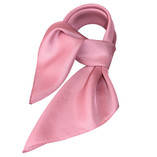 Foulard carré soie uni rose clair - Thumbnail 1