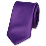 Cravate violette en satin polyester - Thumbnail 1